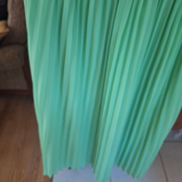 Mint green pleated midi skirt - Picture 5 of 5